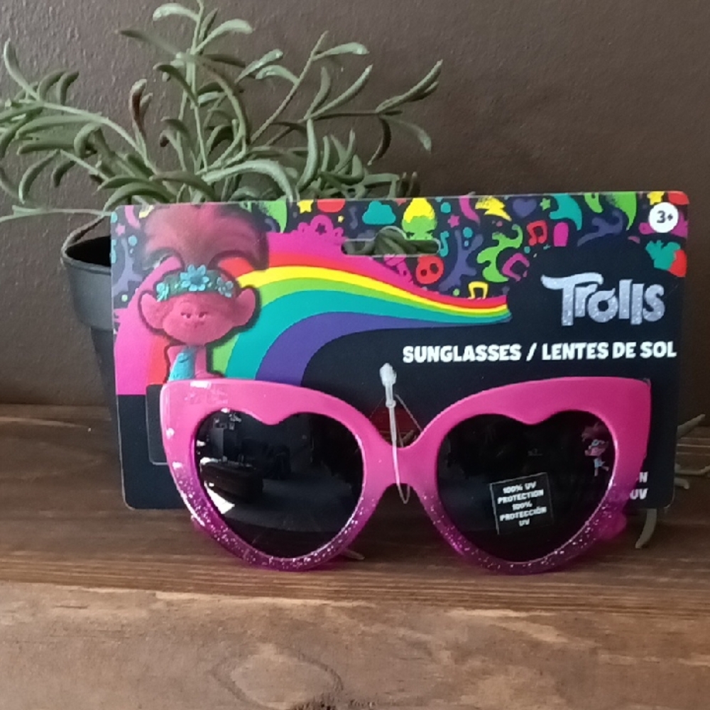 Trolls Pink Heart-Shaped Kids Sunglasses